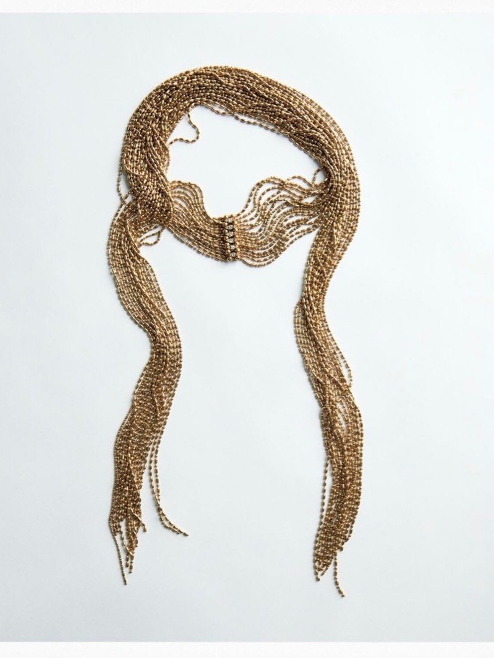 Zara Gold Layered Chain Pendant Necklace